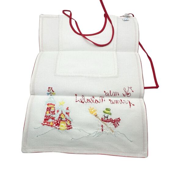 New Baby Bib Embroidered “Il mio primo Natale!” My First Christmas Made in Italy - Picture 5 of 6